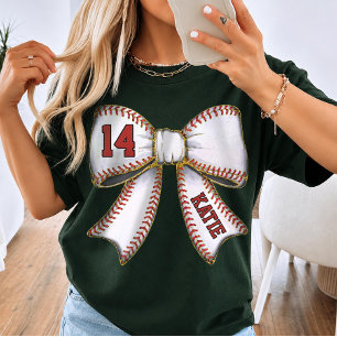 Personalisierter Vintage-Baseball-Mom-Bogen T-Shirt