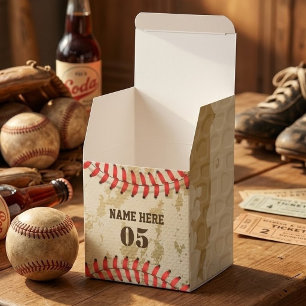 Personalisierter Vintage-Baseball-Name Nummer Retr Geschenkschachtel