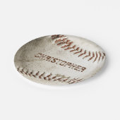 Personalisierter Vintage-Baseball Pappteller (Schrägansicht)