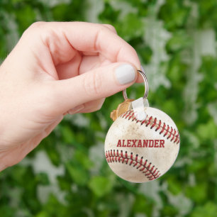 Personalisierter Vintage-Baseball Schlüsselanhänger
