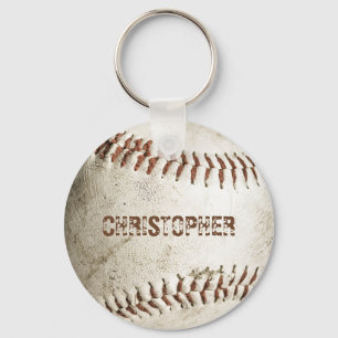 Personalisierter Vintage-Baseball Schlüsselanhänger