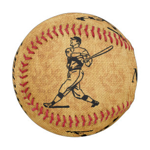 Personalisierter Vintage-Baseballspieler auf gealt Baseball