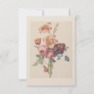 Personalisierter Vintage-Blumen-Fine-Art-Strauß Dankeskarte