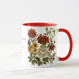 Personalisierter Vintage-Blumenbecher, Geschenk mi Tasse