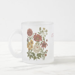 Personalisierter Vintage-Blumenbecher, individuell Mattglastasse