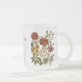 Personalisierter Vintage-Blumenbecher, individuell Mattglastasse