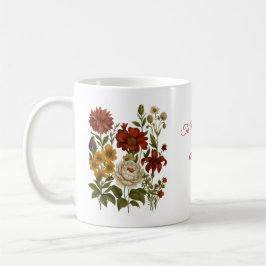 Personalisierter Vintage-Blumenbecher, Maßgeschnei Kaffeetasse