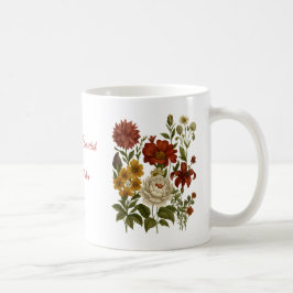 Personalisierter Vintage-Blumenbecher, Maßgeschnei Kaffeetasse