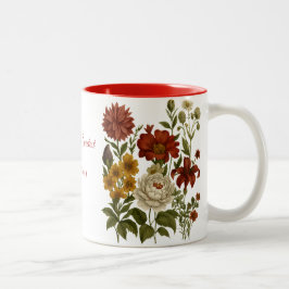 Personalisierter Vintage-Blumenbecher, Maßgeschnei Zweifarbige Tasse