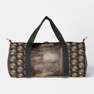 Personalisierter Vintage-Blumengartenstuhl Duffle Bag