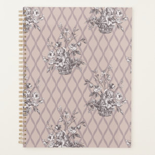 Personalisierter Vintage-Blumenplaner in Beige-Ros Planer