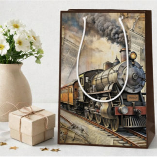 Personalisierter Vintage-Dampfzüge | Zug-Geschenk Mittlere Geschenktüte