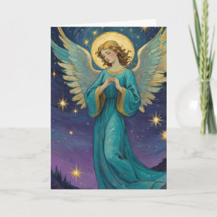Personalisierter Vintage-Engel Weihnachten Karte