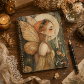 Personalisierter Vintage-Fee mit Blumenkrone Planer