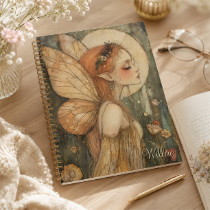 Personalisierter Vintage-Fee mit Blumenkrone Planer