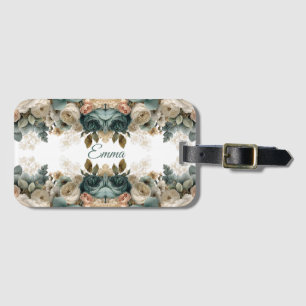 Personalisierter Vintage-Frühlingsrosengarten Gepäckanhänger