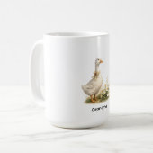 Personalisierter Vintage-Gans-Oma-Becher Kaffeetasse (Vorderseite Links)