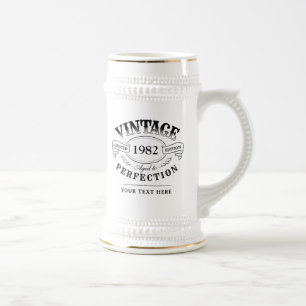 Personalisierter Vintage Geburtstag, gealtert bis Bierglas