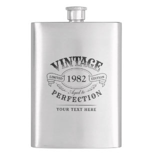 Personalisierter Vintage Geburtstag, gealtert bis  Flachmann