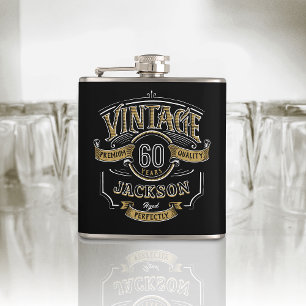 Personalisierter Vintage Geburtstag, gealtert bis Flachmann