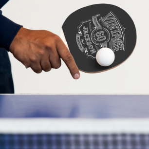 Personalisierter Vintage-Geburtstag, gealtert bis Tischtennis Schläger