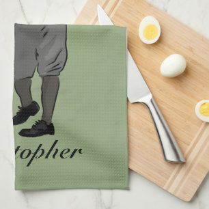 Personalisierter Vintage-Golfer, der einen Schläge Küchentuch