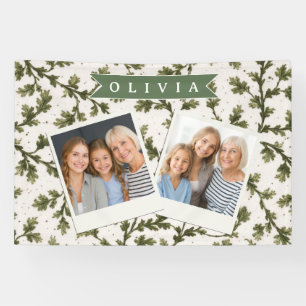 Personalisierter Vintage Grün Garten Botanisch Rus Banner