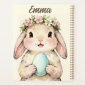 Personalisierter Vintage-Osterhase mit Ei Planer (Rückseite)