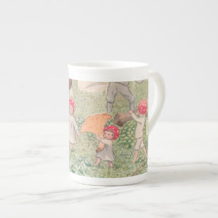 Personalisierter Vintage-Pilz-Feien-Tasse Porzellantasse