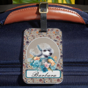 Personalisierter Vintage-Pudel Gepäckanhänger