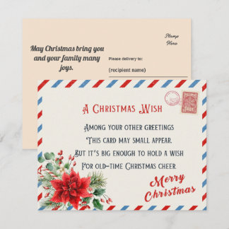 Personalisierter Vintage-Weihnachtswunsch Feiertagskarte