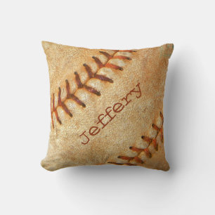 Personalisierter vintage weißer Baseball roter Sti Kissen