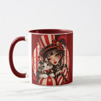 Personalisierter Vintage-Zirkus-Weihnachtskaffeebe Tasse