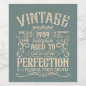 Personalisierter Vintager 65. Geburtstag Whiskey T Weinetikett (Einzelnes Label)