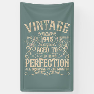 Personalisierter Vintager 80. Geburtstag Whiskey T Banner