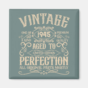 Personalisierter Vintager 80. Geburtstag Whiskey T Magnet