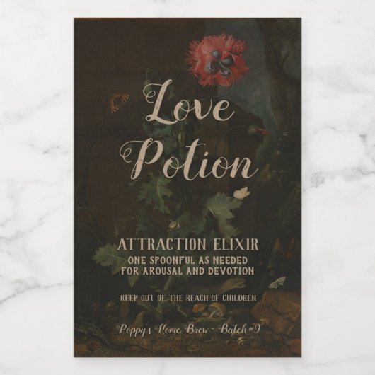 Personalisierter Vintager Apothecary Jar Liebe Trä Lebensmitteletikett (Einzelnes Label)