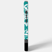 Personalisierter Vintager Aquamariner Damast Case-Mate iPhone Hülle (Rückseite / Links)