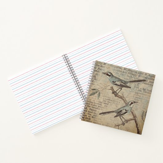 Personalisierter Vintager Aquamariner Vogelwörterb Notizblock (Innenseite)