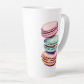 Personalisierter Vintager Aquarellmakaron Milchtasse (Rechte Ecke)