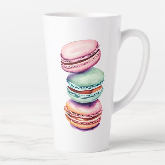 Personalisierter Vintager Aquarellmakaron Milchtasse (Rechts)
