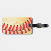 Personalisierter Vintager Basebalball Gepäckanhänger (Rückseite horizontal)