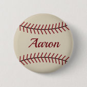 Personalisierter Vintager Baseball-Button Button (Vorderseite)