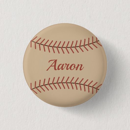 Personalisierter Vintager Baseball-Button Button (Vorderseite)