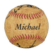 Personalisierter Vintager Baseball-Player im Alter Baseball (Vorderseite)