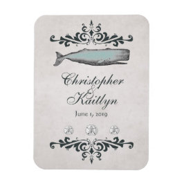 Personalisierter Vintager Beach Whale Wedding Magn Magnet