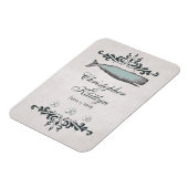Personalisierter Vintager Beach Whale Wedding Magn Magnet (Linke Seite)