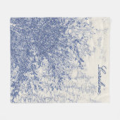 Personalisierter Vintager Blauer Tree Fleecedecke (Vorderseite (Horizontal))