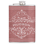 Personalisierter Vintager Blüh Hipster Flachmann (Vorderseite)