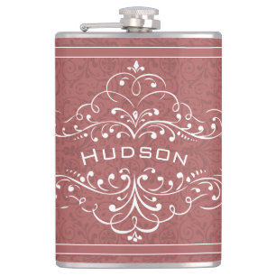 Personalisierter Vintager Blüh Hipster Flachmann